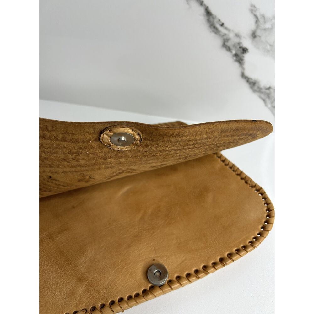 Handmade Tooled Leather Bag Bohemian Hippie Crossbody Vintage 60s Retro Pristine - Picture 12 of 13